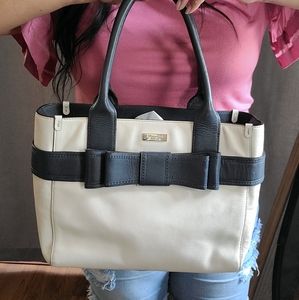 Kate Spade Black and White Bow Shoulder Bag